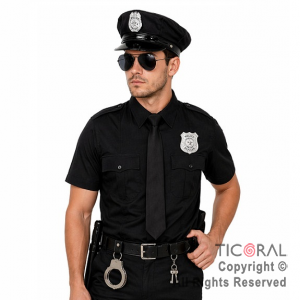 SET DISFRAZ POLICIA ECO SOMBRERO ANTEOJO PLACA ESPOSAS x 1